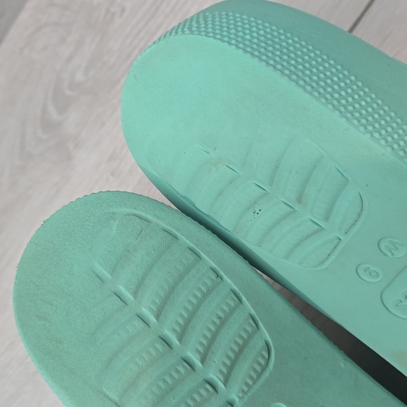 Crocs Women Mint Iconic Comfort Green Slide Platform Sandals Shoes Sz 9 - Picture 13 of 14